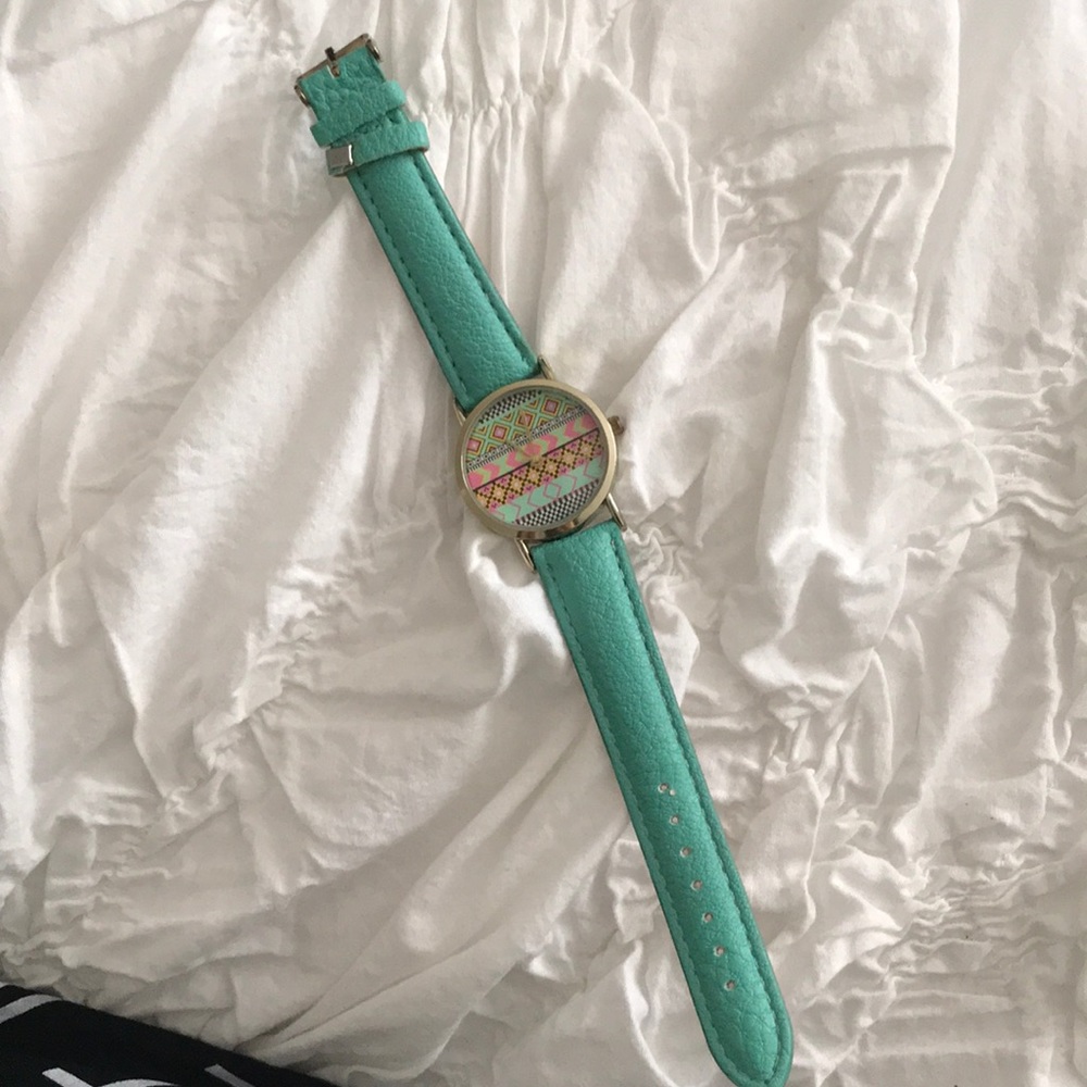 NWOT Teal Leather watch